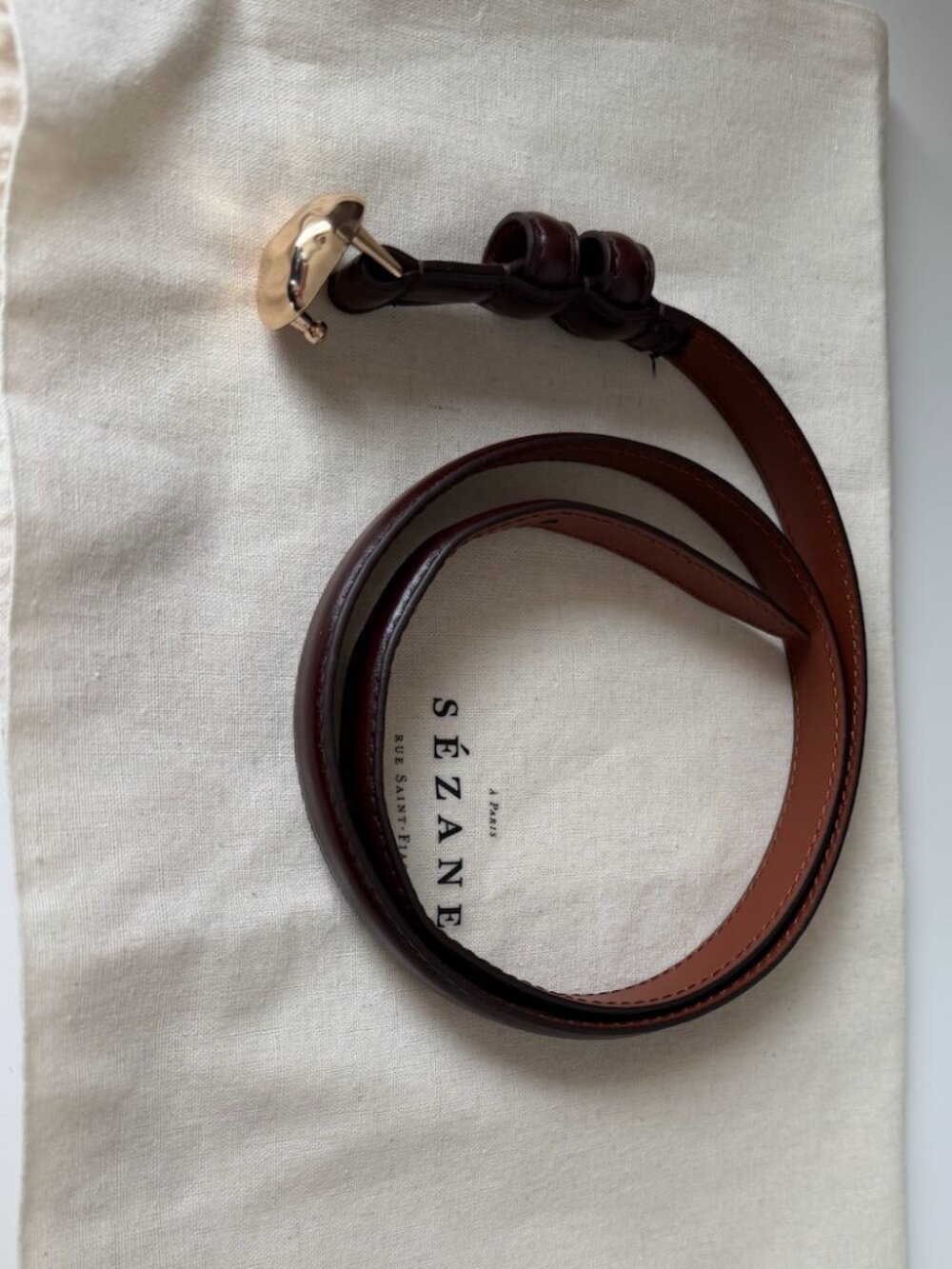 Sezane Lisa Belt Glossy Chocolate - Size 75